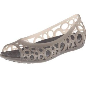 Crocs Adrina Jelly Ballet Peep Toe Flats  Circles 9W